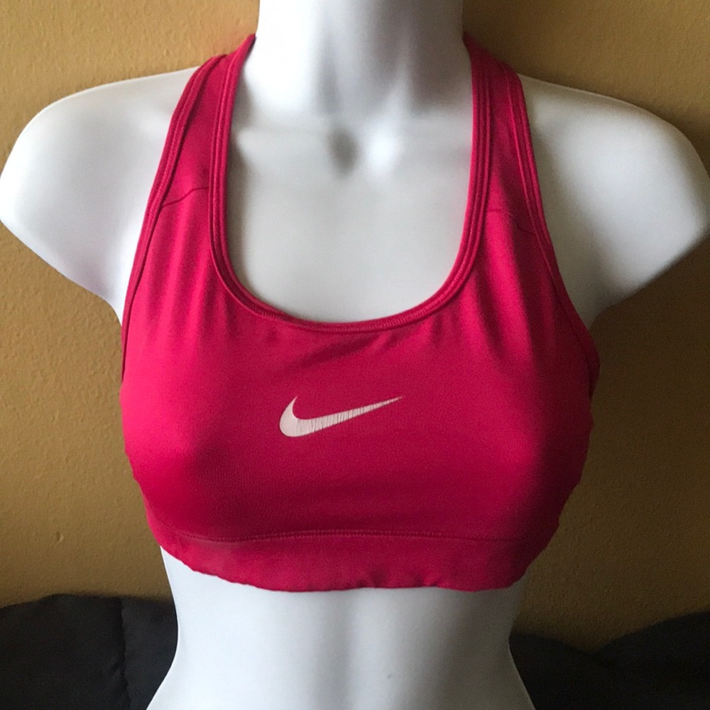 Hot pink Nike sports bra